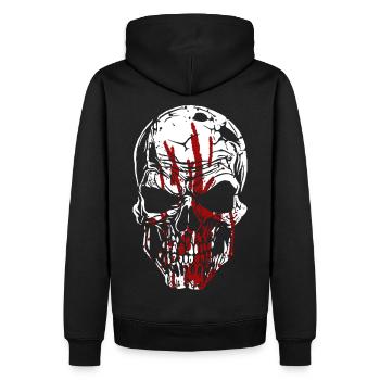 Horror Zombie Skull - Men’s Premium Organic Hoodie - black - Back - Nico (187cm)