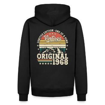Original 1968 54. Geburtstag Geschenk Herren - Männer Premium Bio Hoodie - Schwarz - Hinten - Nico (187cm)
