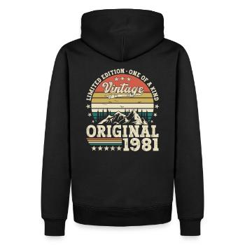 Original 1981 41st Birthday Gift Hommes - Sweat à capuche Premium bio Homme - noir - Dos - Nico (187cm)
