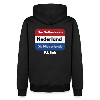 Les Pays-Bas en quatre langues - Sweat à capuche Premium bio Homme - noir - Dos - Nico (187cm)