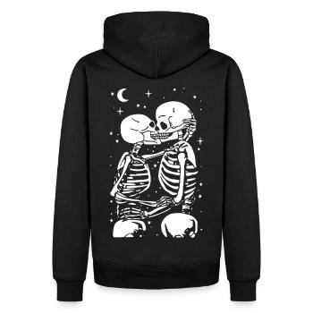 Squelette - Baiser - Gothique - Amusant - Sweat à capuche Premium bio Homme - noir - Dos - Nico (187cm)