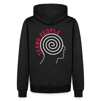 les gens tekno tête - Sweat à capuche Premium bio Homme - noir - Dos - Nico (187cm)