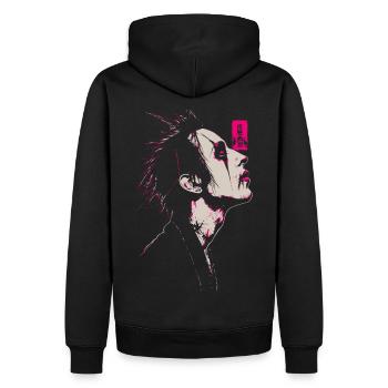 Toky Goth Profile Face - Men’s Premium Organic Hoodie - black - Back - Nico (187cm)