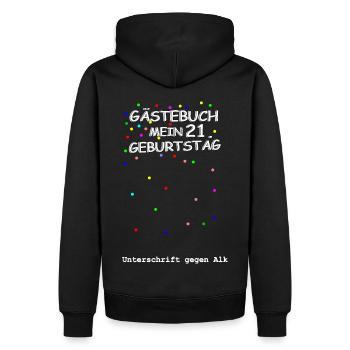 21. Geburtstag - Männer Premium Bio Hoodie - Schwarz - Hinten - Nico (187cm)