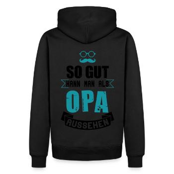 So gut kann man als Opa aussehen! - Männer Premium Bio Hoodie - Schwarz - Hinten - Nico (187cm)