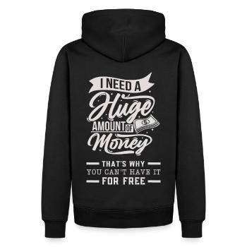 Geld, Money lustiger Typografie Spruch - Männer Premium Bio Hoodie - Schwarz - Hinten - Nico (187cm)