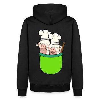 Sac Cochons Cuisiniers Cuire Porcelets - Sweat à capuche Premium bio Homme - noir - Dos - Nico (187cm)