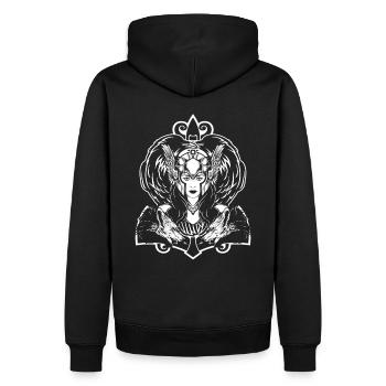 Walküre - Männer Premium Bio Hoodie - Schwarz - Hinten - Nico (187cm)