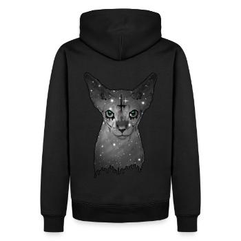 Ägyptische Katze Sphynx Cat - Männer Premium Bio Hoodie - Schwarz - Hinten - Nico (187cm)