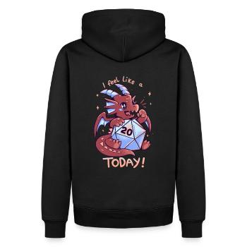 Ich fühle mich heute wie eine 20 - Männer Premium Bio Hoodie - Schwarz - Hinten - Nico (187cm)