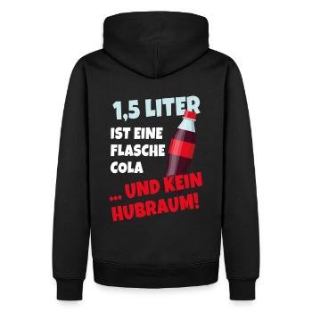 1,5 Liter ist eine Flasche Cola und kein Hubraum - Männer Premium Bio Hoodie - Schwarz - Hinten - Nico (187cm)