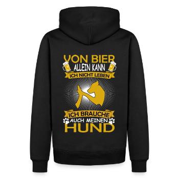 Hund und Bier Liebhaber Spruch High Five - Männer Premium Bio Hoodie - Schwarz - Hinten - Nico (187cm)
