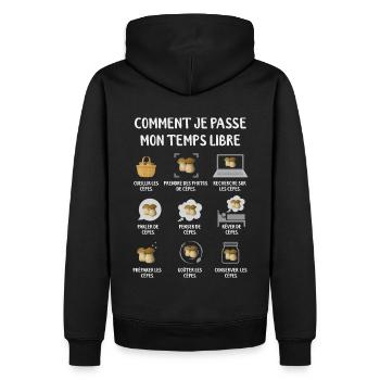 Cèpe Champignon Cueillette Cèpes Champignons - Sweat à capuche Premium bio Homme - noir - Dos - Nico (187cm)