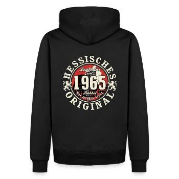 60. Geburtstag 2025 Hessisches Original Geschenk - Männer Premium Bio Hoodie - Schwarz - Hinten - Nico (187cm)