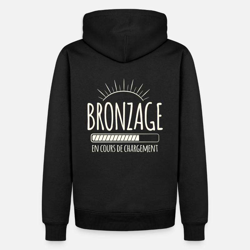 Tan Loading, Été, Vacances, Français - Sweat à capuche Premium bio Homme - noir