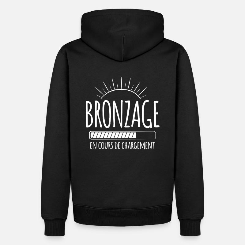 Tan Loading, Été, Vacances, Français - Sweat à capuche Premium bio Homme - noir
