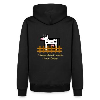 LoveCows - Men’s Premium Organic Hoodie - black - Back - Nico (187cm)