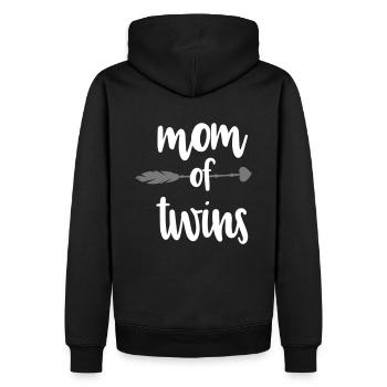 Zwillingsmama Mutter Zwillinge Spruch Geschenk - Männer Premium Bio Hoodie - Schwarz - Hinten - Nico (187cm)