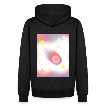 Mengdesigns: Sternschnuppen - Männer Premium Bio Hoodie - Schwarz - Hinten - Nico (187cm)