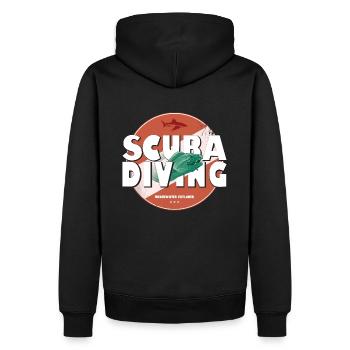 Logo de l’écusson de plongée sous-marine avec murène - Sweat à capuche Premium bio Homme - noir - Dos - Nico (187cm)