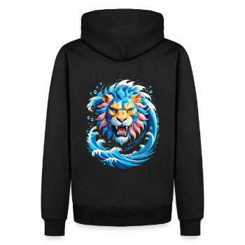 , König der Wellen - Männer Premium Bio Hoodie - Schwarz - Hinten - Nico (187cm)