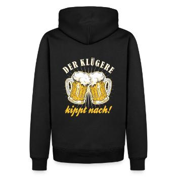 Bier Der Klügere Kippt Nach Bier Trinker Männer - Männer Premium Bio Hoodie - Schwarz - Hinten - Nico (187cm)