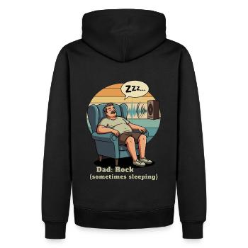 Papa : Rock - Sweat à capuche Premium bio Homme - noir - Dos - Nico (187cm)