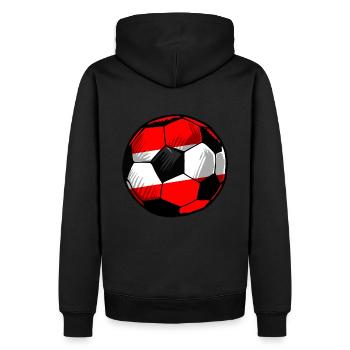 Football autrichien en rouge, blanc, rouge, championnat d’Europe - Sweat à capuche Premium bio Homme - noir - Dos - Nico (187cm)