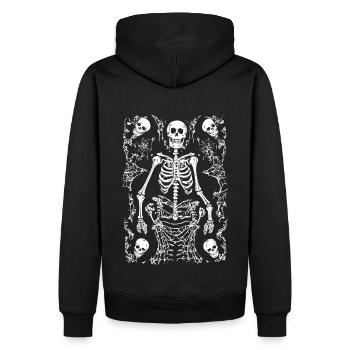 Skelett Halloween Totenkopf Totenschädeln Gothic - Männer Premium Bio Hoodie - Schwarz - Hinten - Nico (187cm)