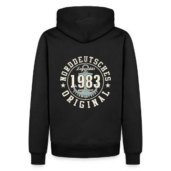 40. Geburtstag Norddeutsches Original geboren 1983 - Männer Premium Bio Hoodie - Schwarz - Hinten - Nico (187cm)
