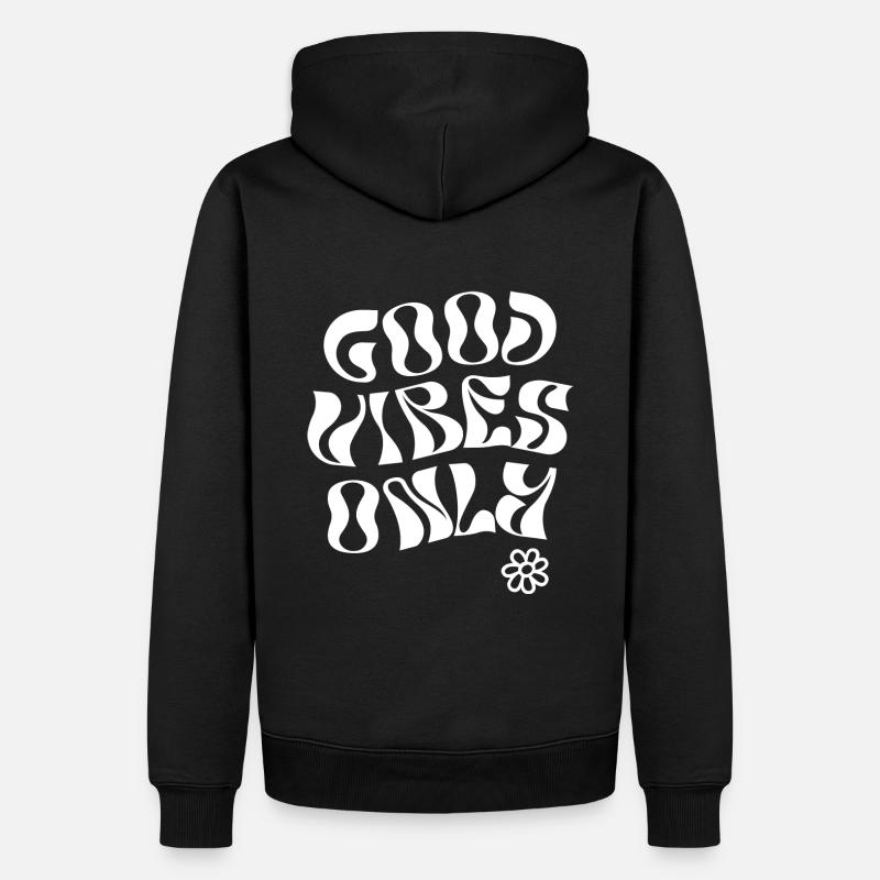 GODDVIBES blanc - Sweat à capuche Premium bio Homme - noir