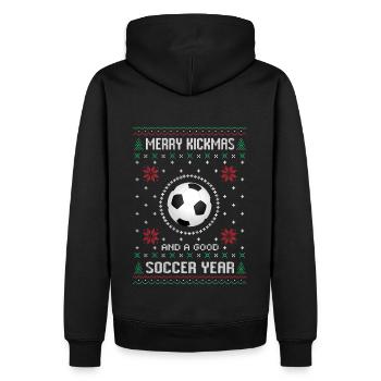 Football footballeur cadeau drôle laid noël - Sweat à capuche Premium bio Homme - noir - Dos - Nico (187cm)
