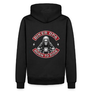 Biker Opa Motorrad Motorradfahrer - Männer Premium Bio Hoodie - Schwarz - Hinten - Nico (187cm)