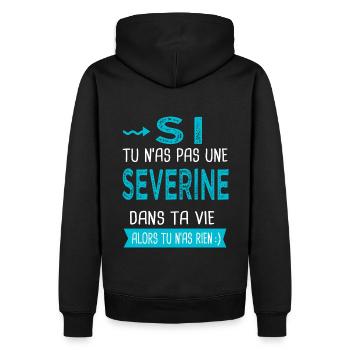 Severine Si tu n as pas une Severine - Sweat à capuche Premium bio Homme - noir - Dos - Nico (187cm)