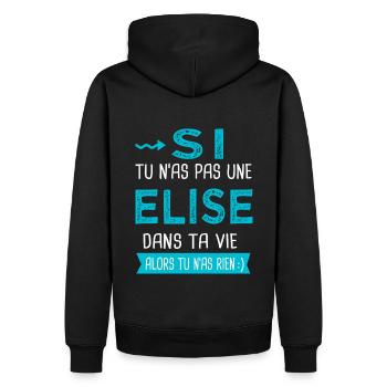 Elise Si tu n as pas une elise - Sweat à capuche Premium bio Homme - noir - Dos - Nico (187cm)