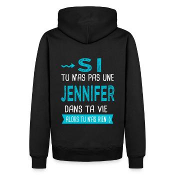Jennifer Si tu n as pas une Jennifer - Sweat à capuche Premium bio Homme - noir - Dos - Nico (187cm)