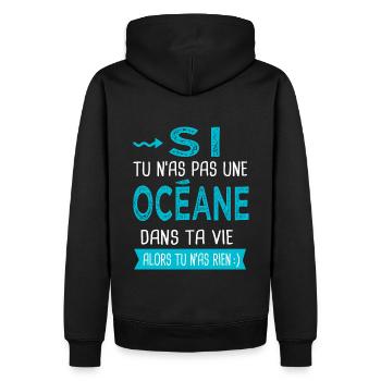 Océane Si tu n as pas une océane - Sweat à capuche Premium bio Homme - noir - Dos - Nico (187cm)
