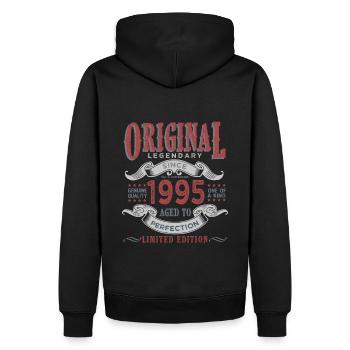 Né en 1995 Cadeau 1995 Anniversaire - Sweat à capuche Premium bio Homme - noir - Dos - Nico (187cm)