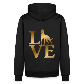 Amour Grand Danois - Sweat à capuche Premium bio Homme - noir - Dos - Nico (187cm)