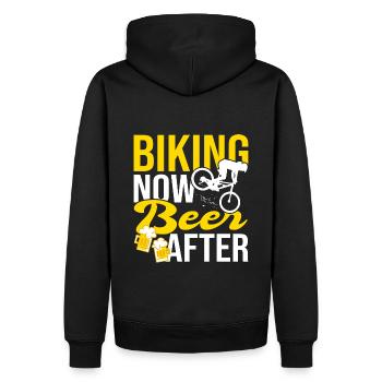 Faire du vélo maintenant de la bière après le vélo de montagne Sport bike - Sweat à capuche Premium bio Homme - noir - Dos - Nico (187cm)