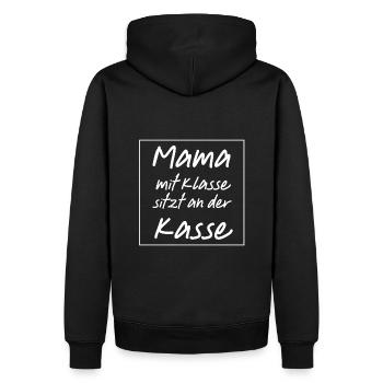 Mama mit Klasse - Männer Premium Bio Hoodie - Schwarz - Hinten - Nico (187cm)