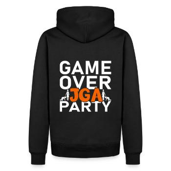 Game Over JGA Party - Männer Premium Bio Hoodie - Schwarz - Hinten - Nico (187cm)