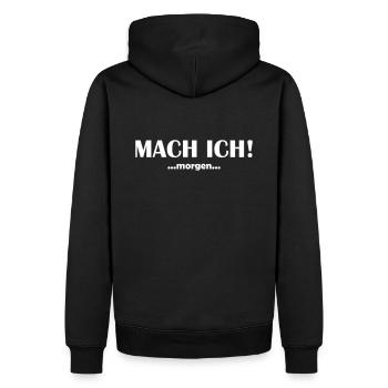 Mach ich morgen - Männer Premium Bio Hoodie - Schwarz - Hinten - Nico (187cm)