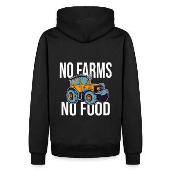 no farms no food - Sweat à capuche Premium bio Homme - noir - Dos - Nico (187cm)
