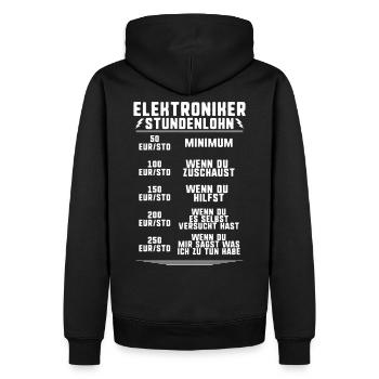 Elektroniker/Elektriker/Elektronik/Stundenlohn - Männer Premium Bio Hoodie - Schwarz - Hinten - Nico (187cm)