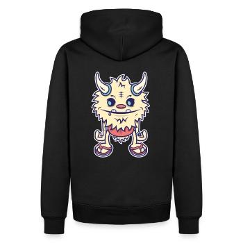 Desert Island Monster - Men’s Premium Organic Hoodie - black - Back - Nico (187cm)