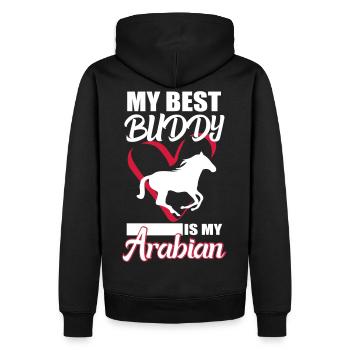 Araber Pferde Spruch - Männer Premium Bio Hoodie - Schwarz - Hinten - Nico (187cm)