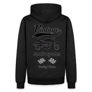 vintage motorcycles team 07 - Sweat à capuche Premium bio Homme - noir - Dos - Nico (187cm)