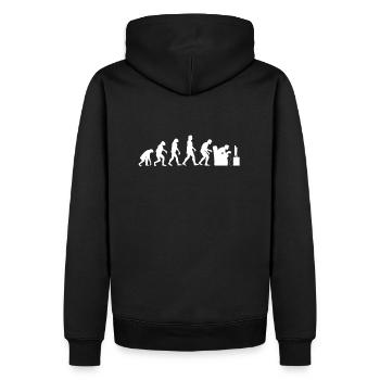Evolution du jeu, chemise du joueur, PS, joueur, drôle - Sweat à capuche Premium bio Homme - noir - Dos - Nico (187cm)