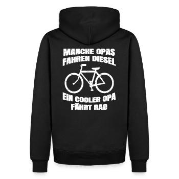 LUSTIGER SPRUCH OPA GESCHENK - Männer Premium Bio Hoodie - Schwarz - Hinten - Nico (187cm)